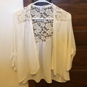 Shear and lace open shirt